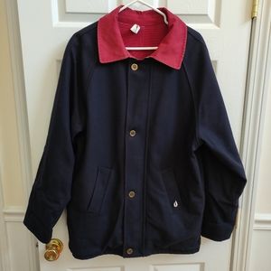 Michel Beaudoin Wool Blend Coat Navy XS Run big